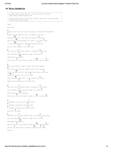 lost stars keira knightley chords|LOST STARS CHORDS by Keira Knightley .